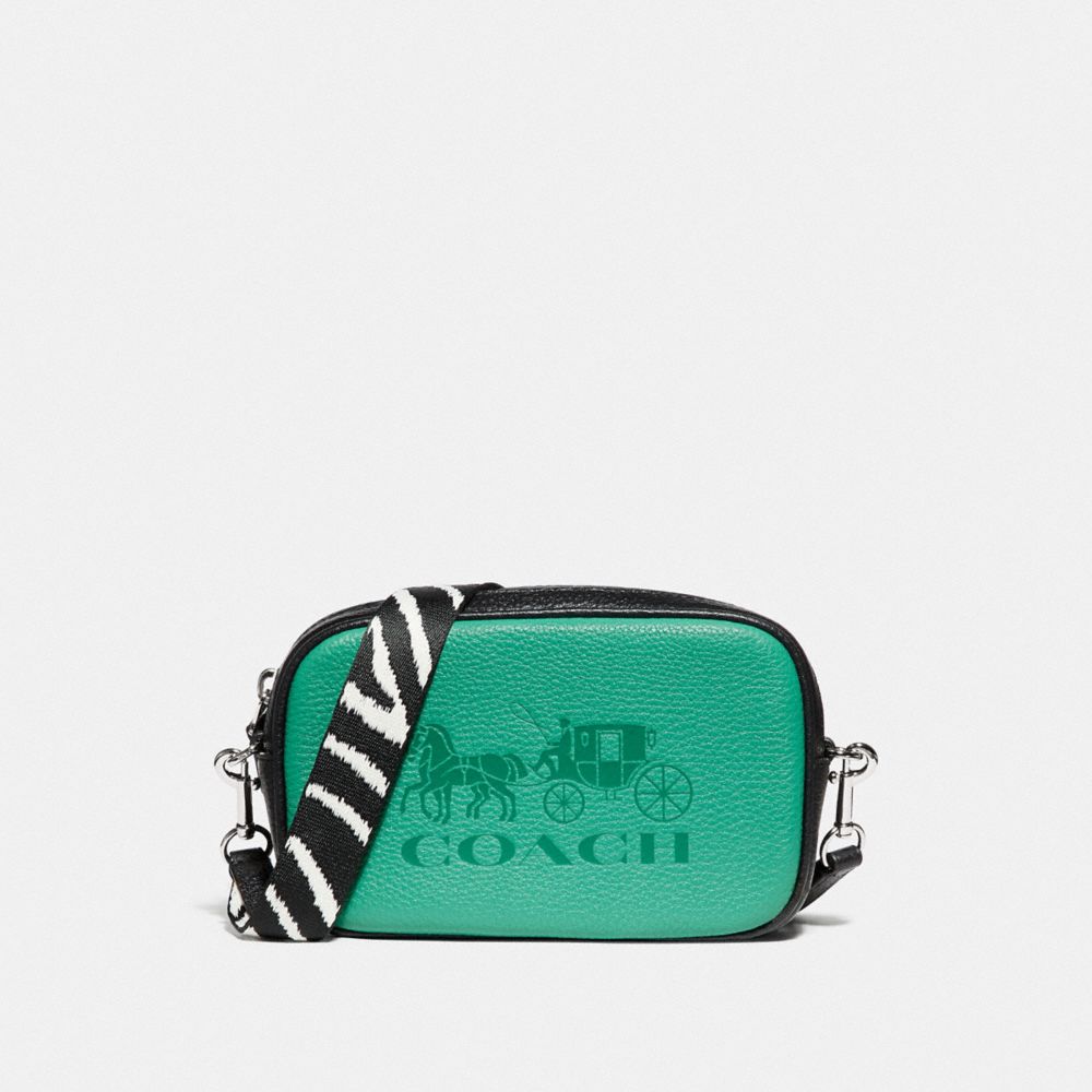 JES CONVERTIBLE BELT BAG IN COLORBLOCK - GREEN/SILVER - COACH F75907