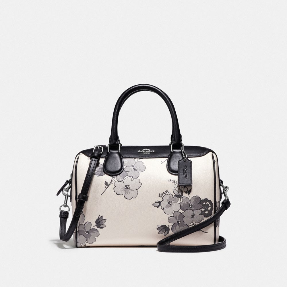 COACH F75918 Mini Bennett Satchel With Fairy Tale Floral Print SILVER/CHALK MULTI