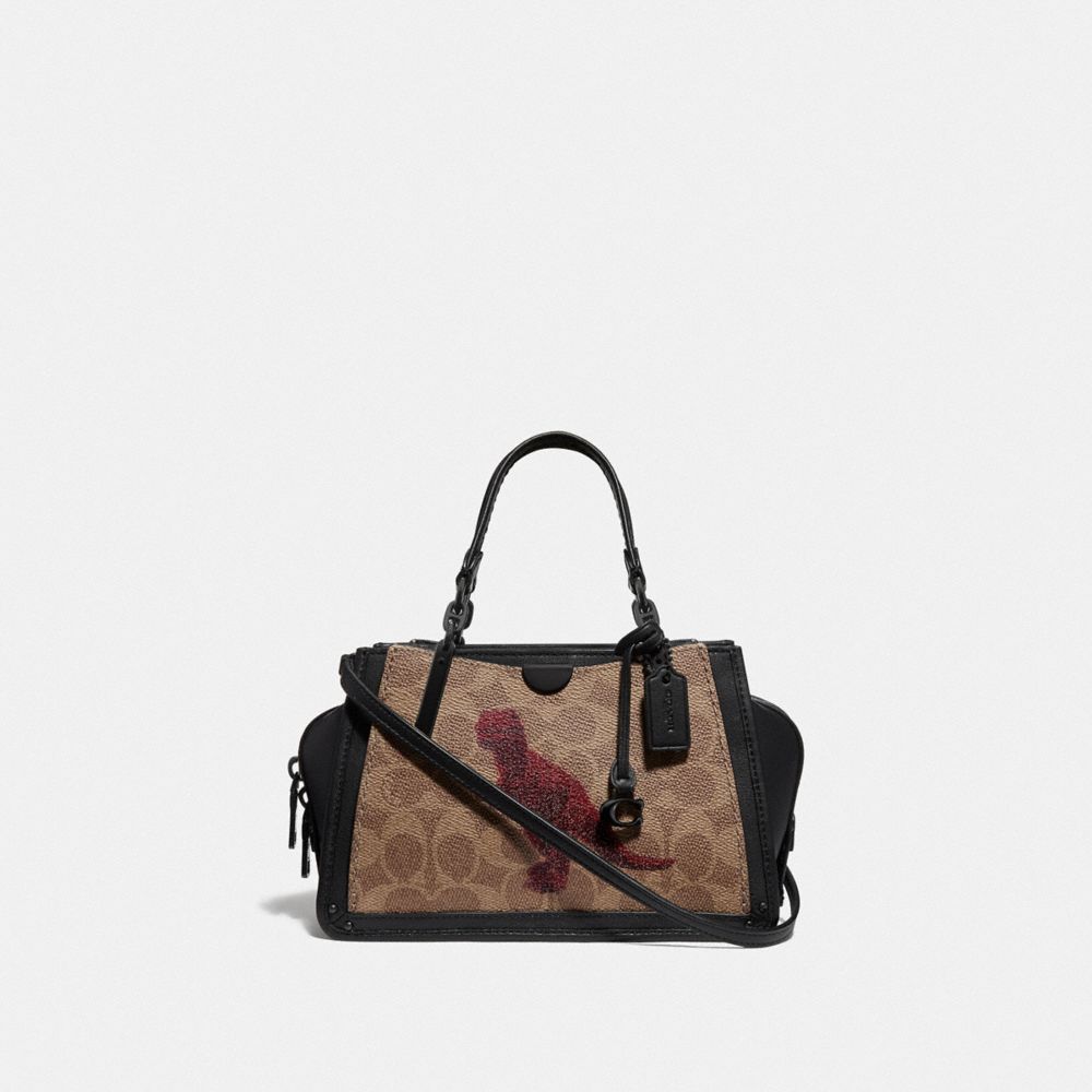 COACH F76011 DREAMER 21 IN SIGNATURE CANVAS WITH REXY BY SUI JIANGUO V5/TAN BLACK