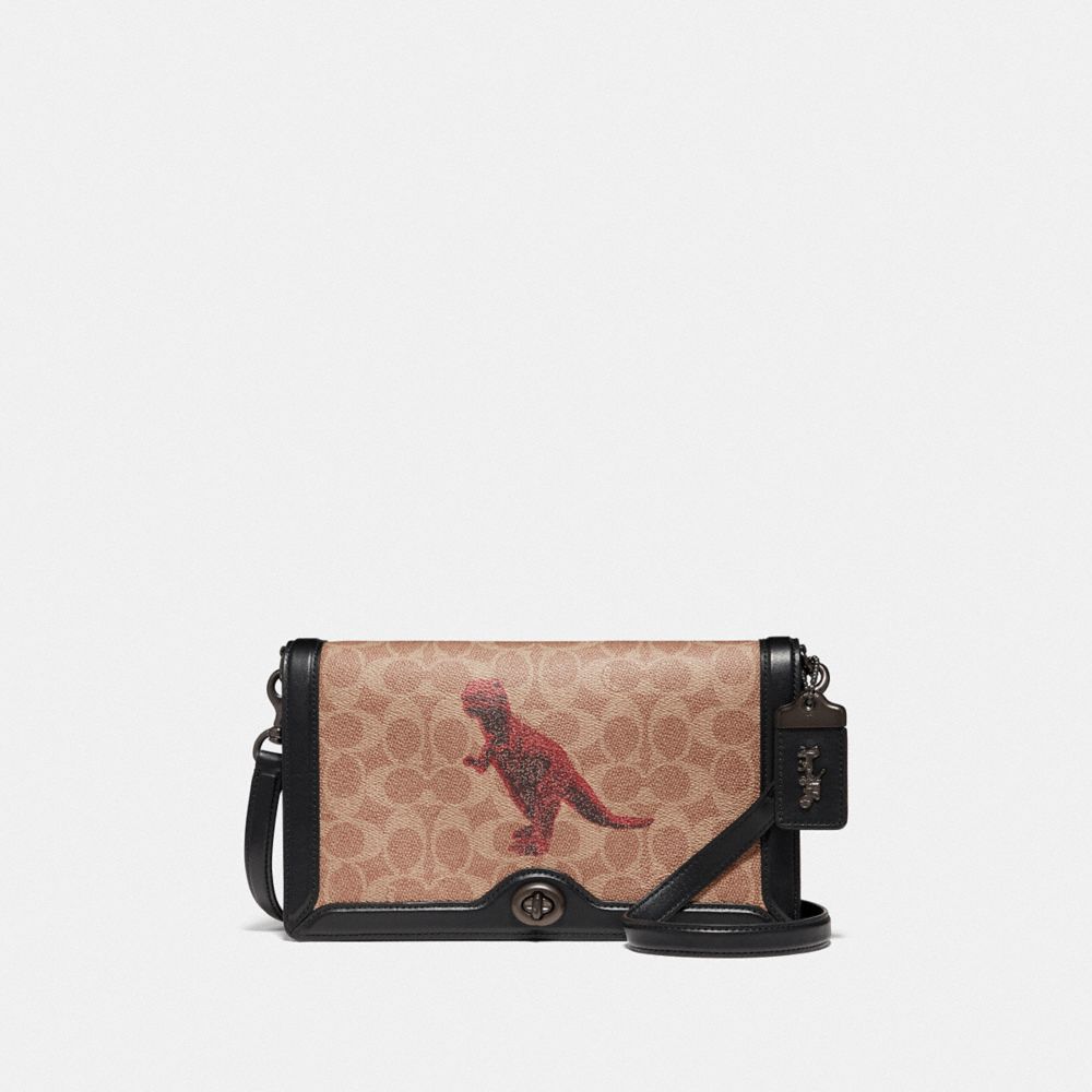 COACH F76012 RILEY IN SIGNATURE CANVAS WITH REXY BY SUI JIANGUO V5/TAN BLACK