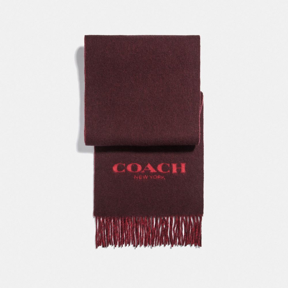 COACH F76053 SIGNATURE SCARF OXBLOOD TRUE RED