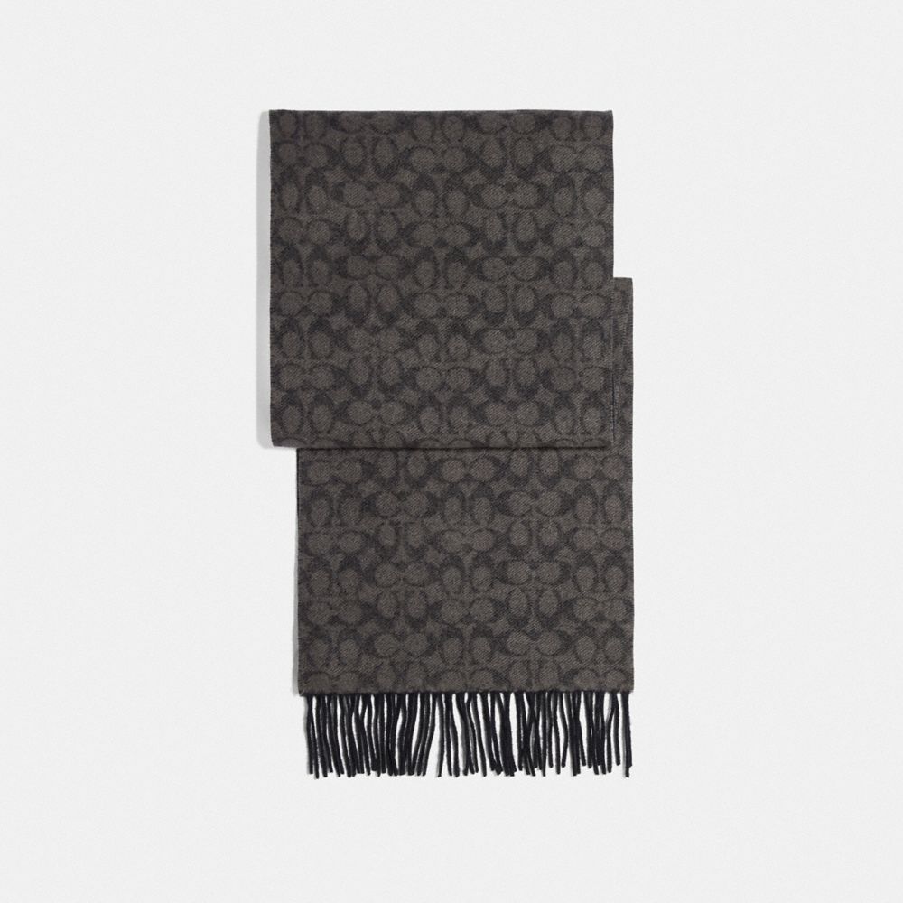 SIGNATURE SCARF - BLACK/GREY - COACH F76057