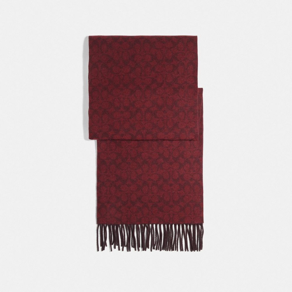 COACH F76057 SIGNATURE SCARF OXBLOOD/CRANBERRY