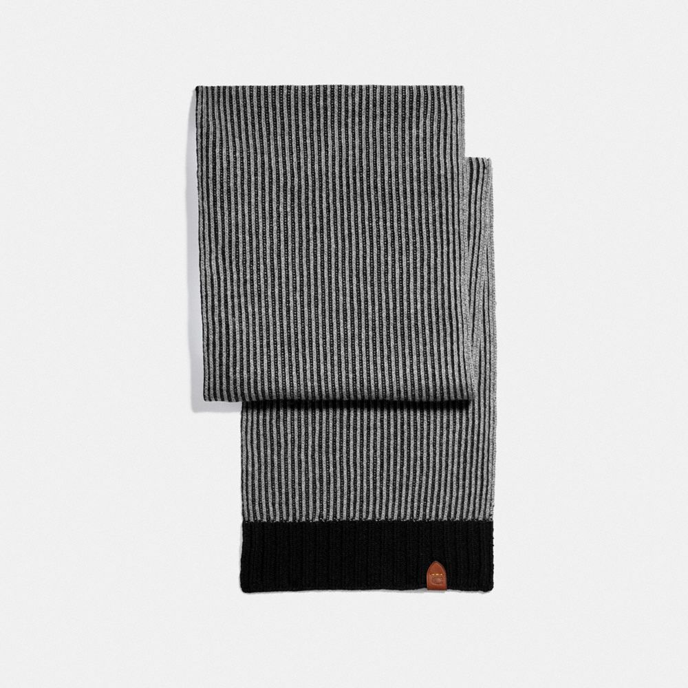 CASHMERE SCARF - BLACK - COACH F76063