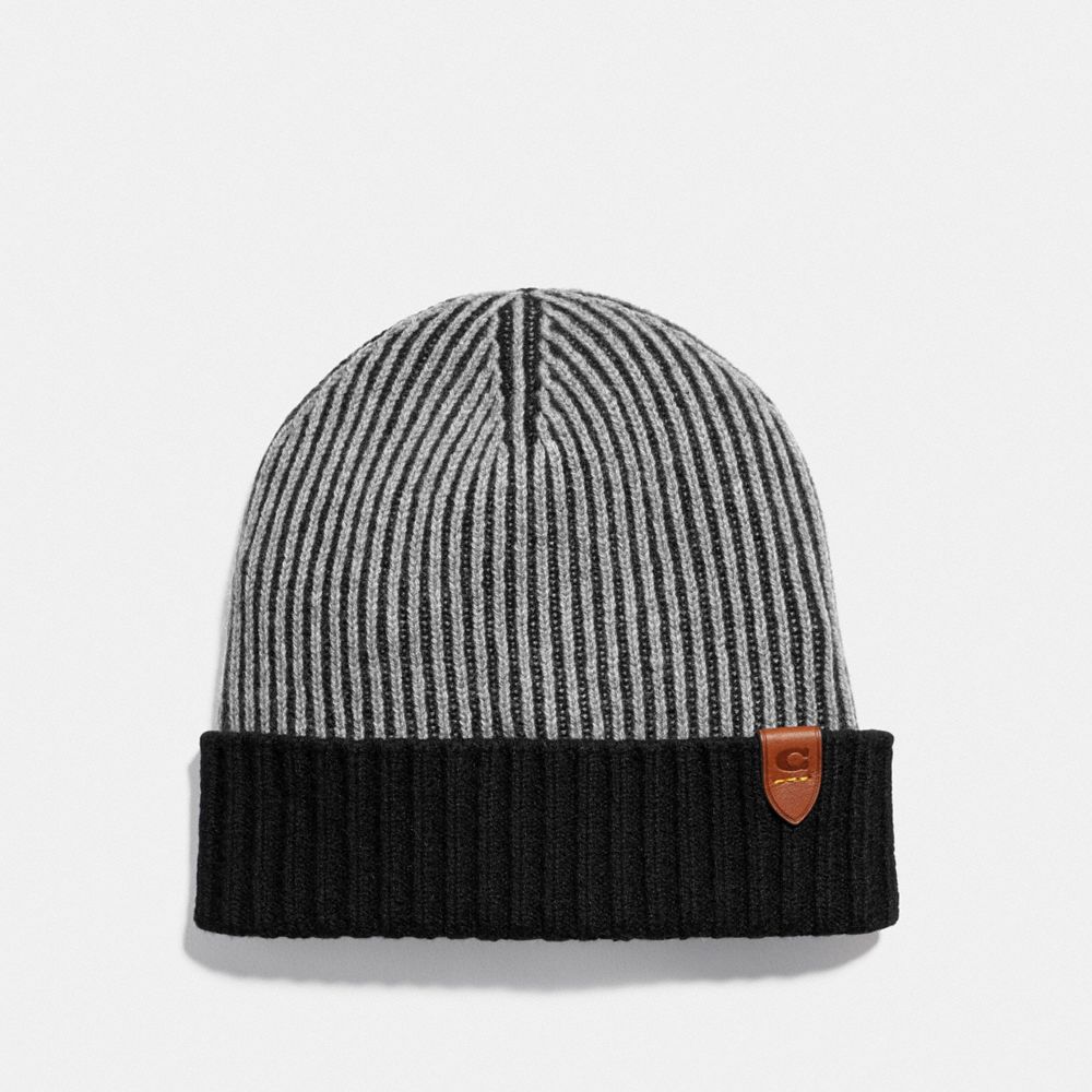 CASHMERE BEANIE - HEATHER GREY - COACH F76064