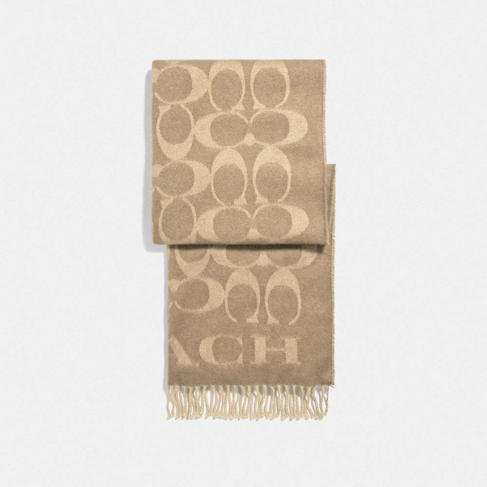 COACH F76384 SIGNATURE OVERSIZED MUFFLER CAMEL