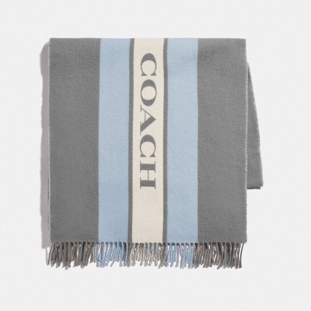 COACH F76388 Coach Varsity Stripe Oversized Muffler GREY