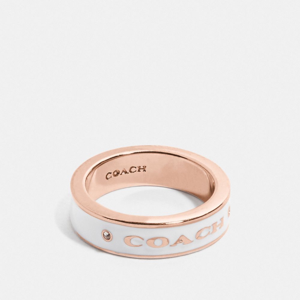 COACH F76467 Coach Plaque Ring CHALK/ROSEGOLD