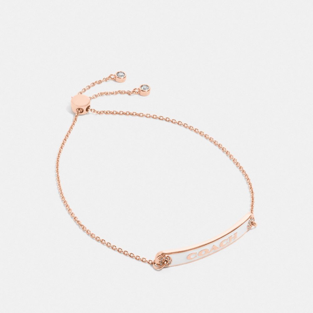 COACH PLAQUE SLIDER BRACELET - F76469 - CHALK/ROSEGOLD