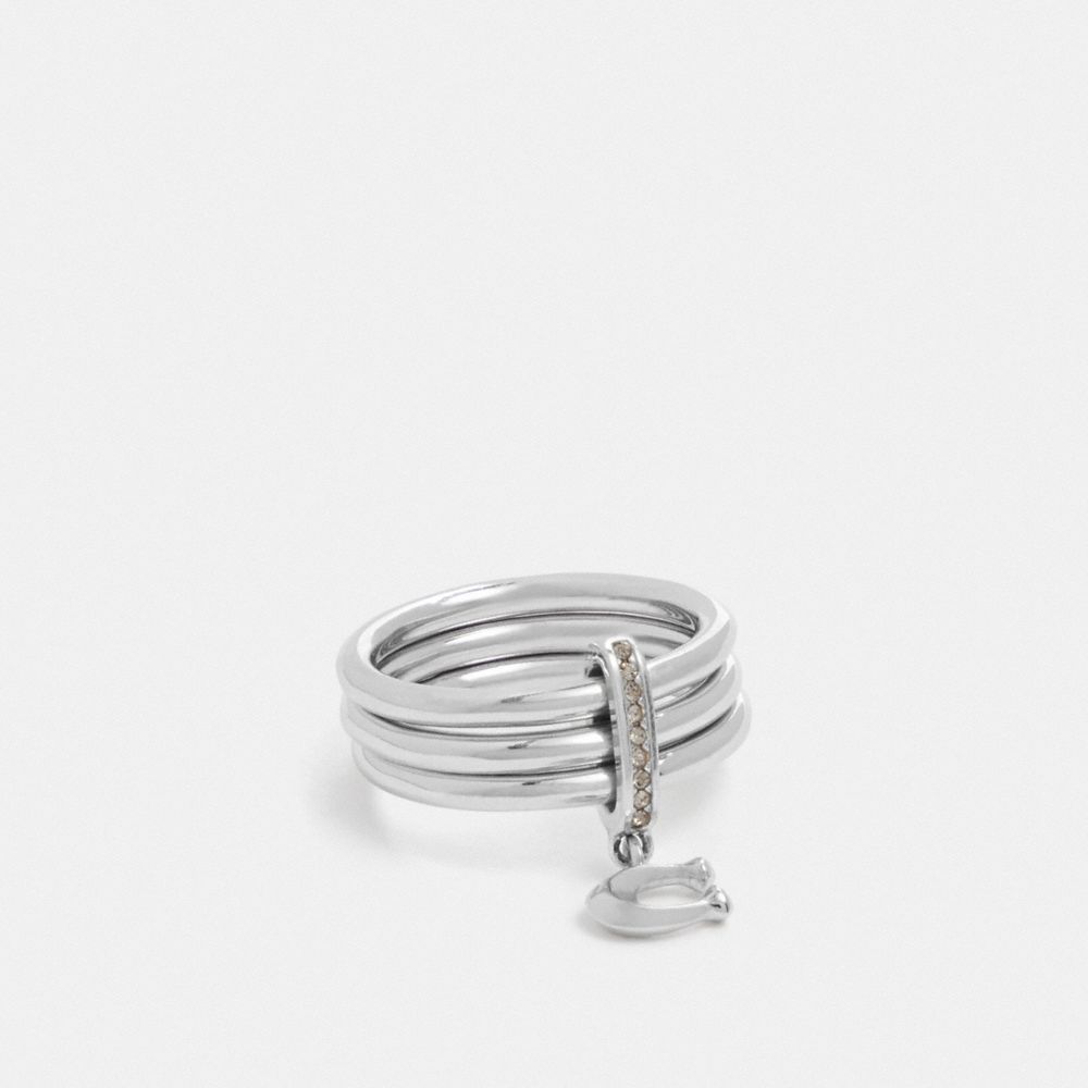 COACH SIGNATURE CHARM RING - SILVER - F76477