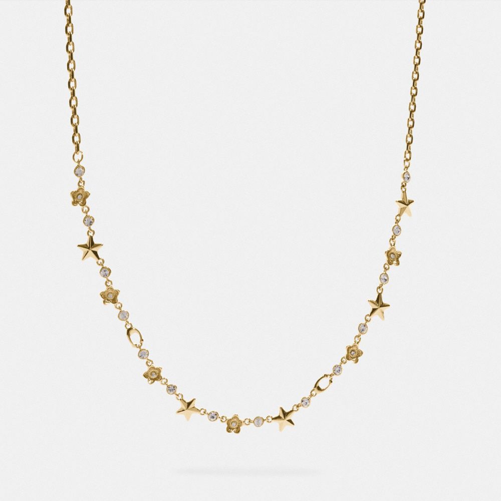 FLORAL STAR NECKLACE - GOLD - COACH F76483