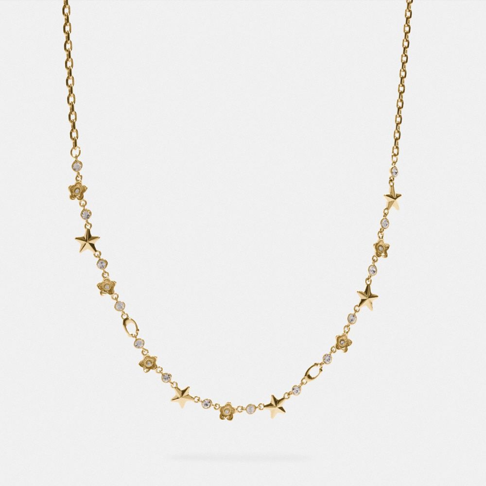 COACH F76483 FLORAL STAR NECKLACE GOLD