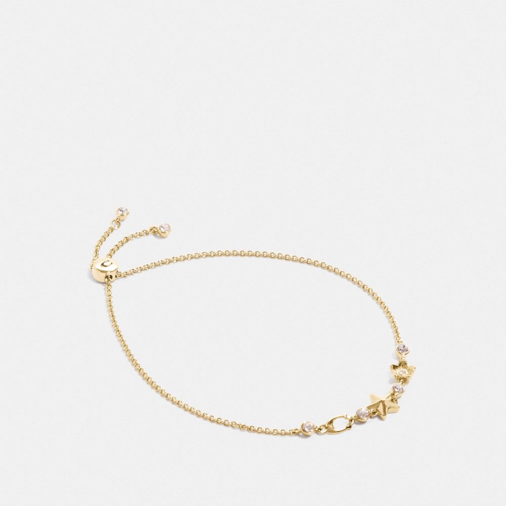 COACH FLORAL STAR SLIDER BRACELET - GOLD - F76484