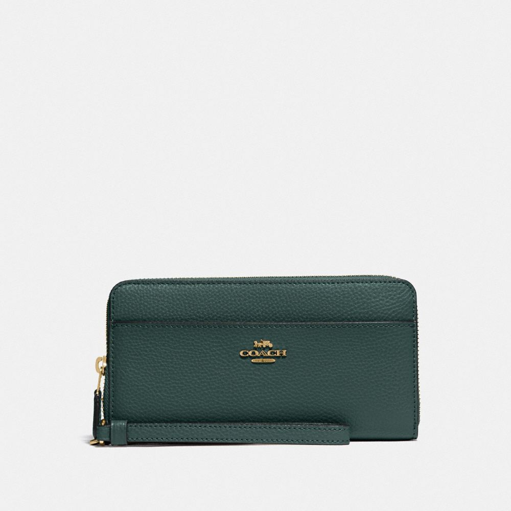 COACH F76517 ACCORDION ZIP WALLET IM/EVERGREEN