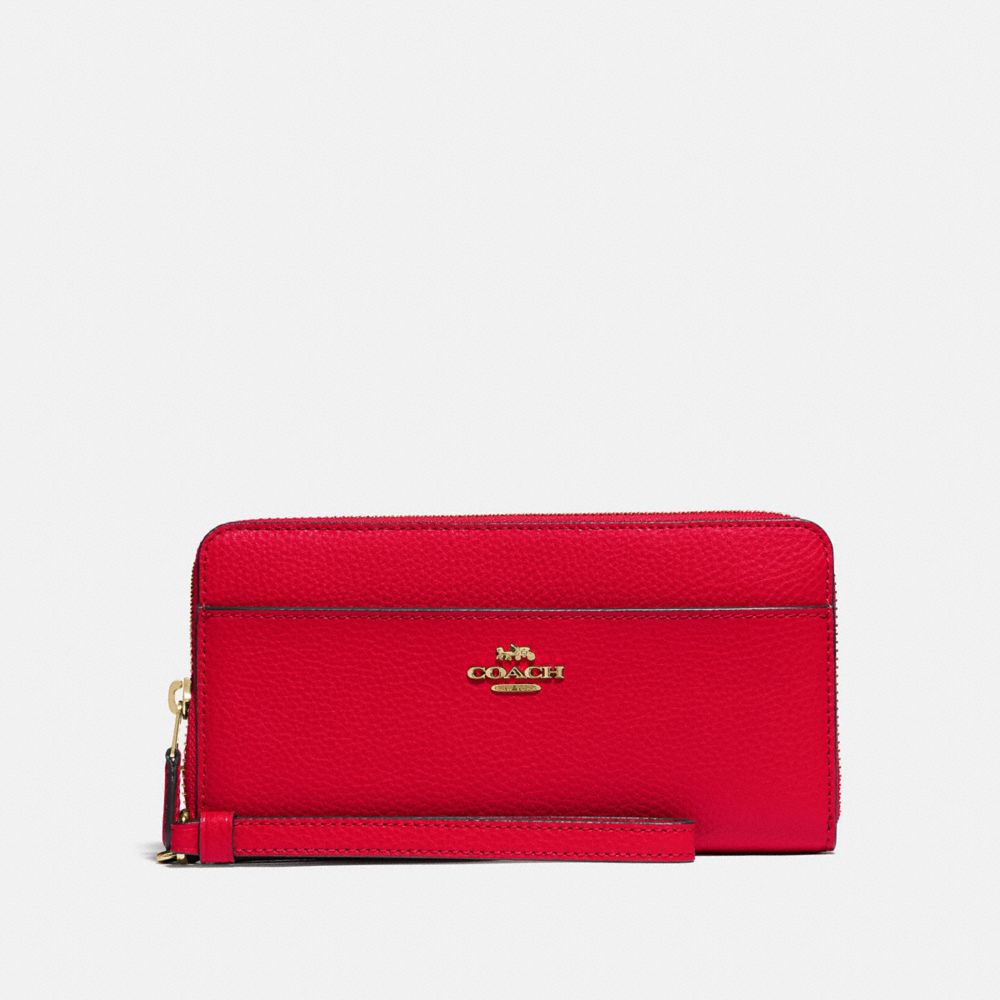 COACH F76517 ACCORDION ZIP WALLET IM/BRIGHT-RED