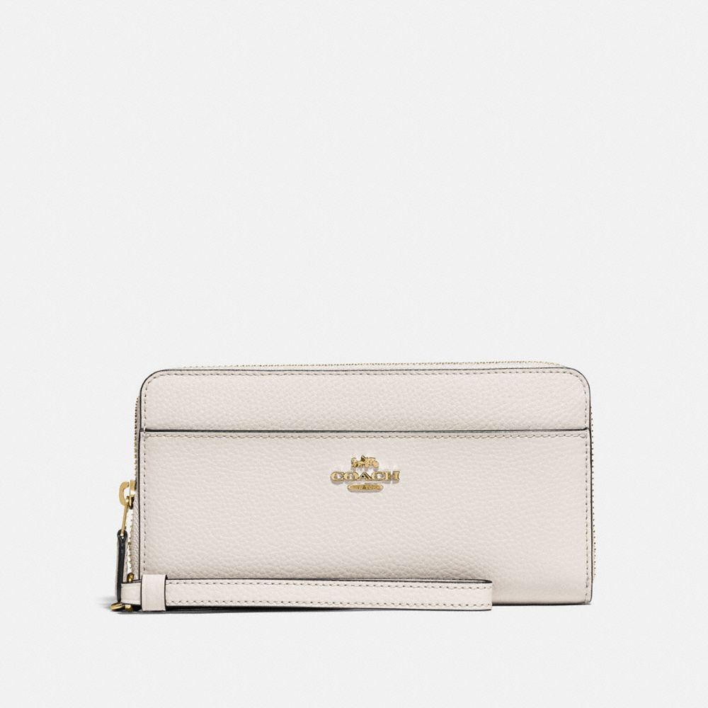 COACH ACCORDION ZIP WALLET - CHALK/GOLD - F76517