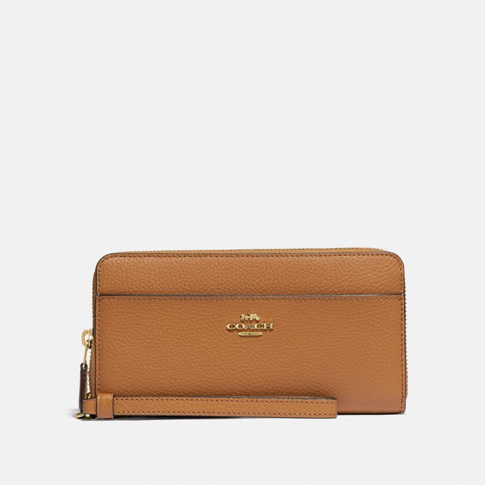 ACCORDION ZIP WALLET - LIGHT SADDLE/GOLD - COACH F76517