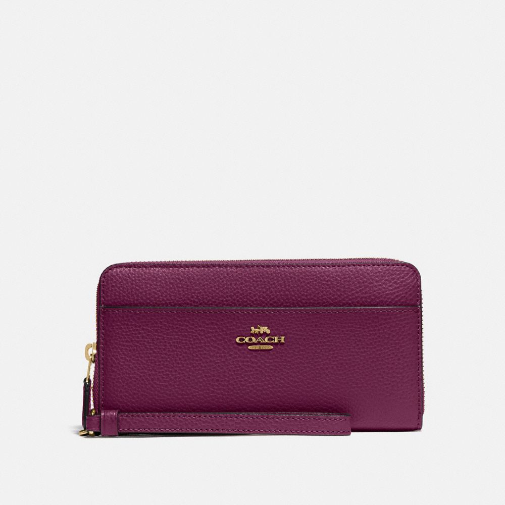 COACH F76517 Accordion Zip Wallet IM/DARK BERRY