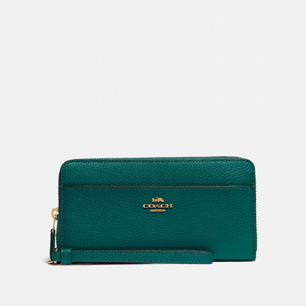 COACH F76517 - ACCORDION ZIP WALLET IM/VIRIDIAN