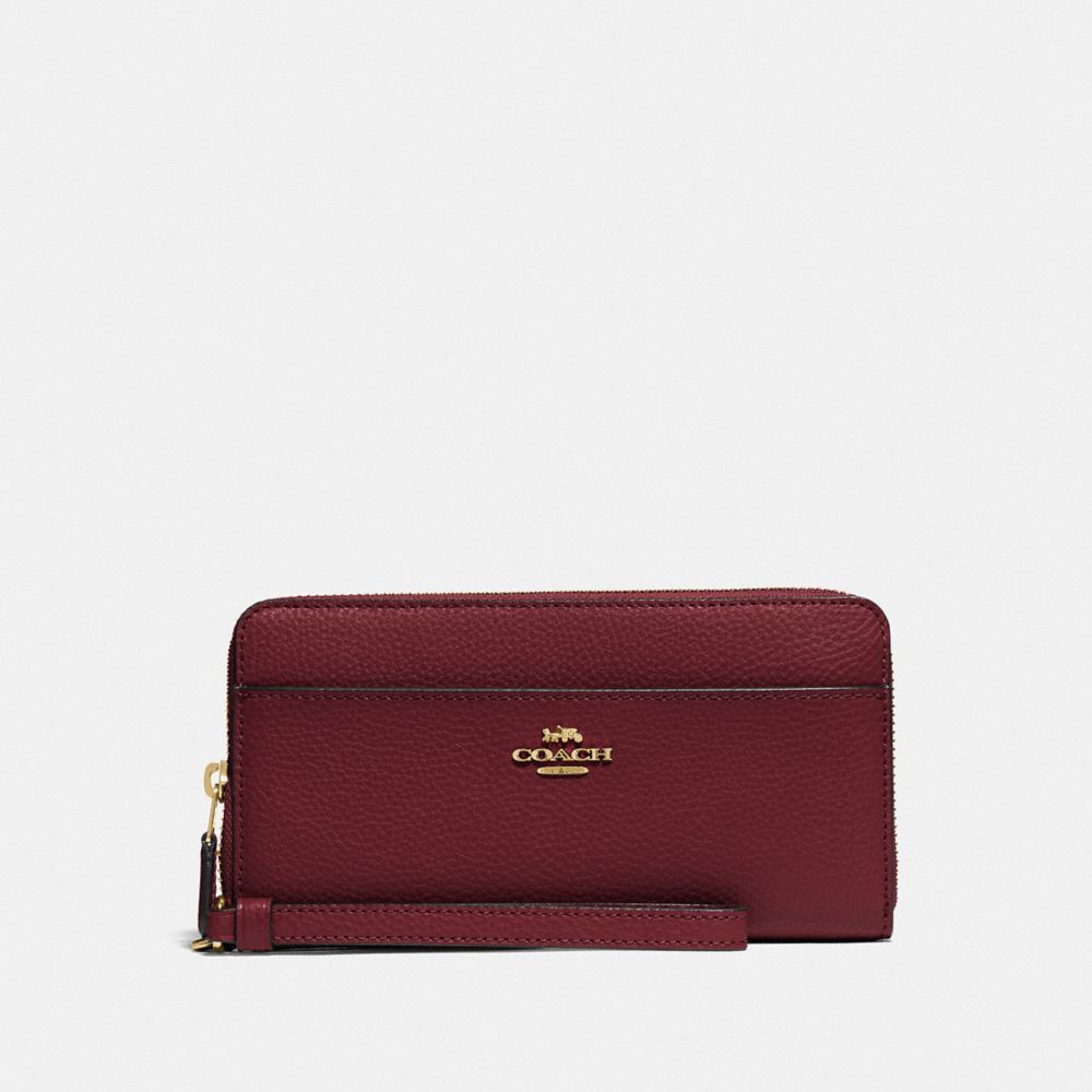 COACH F76517 Accordion Zip Wallet IM/WINE