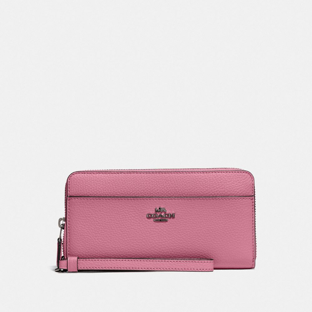 COACH F76517 ACCORDION ZIP WALLET QB/PINK-ROSE