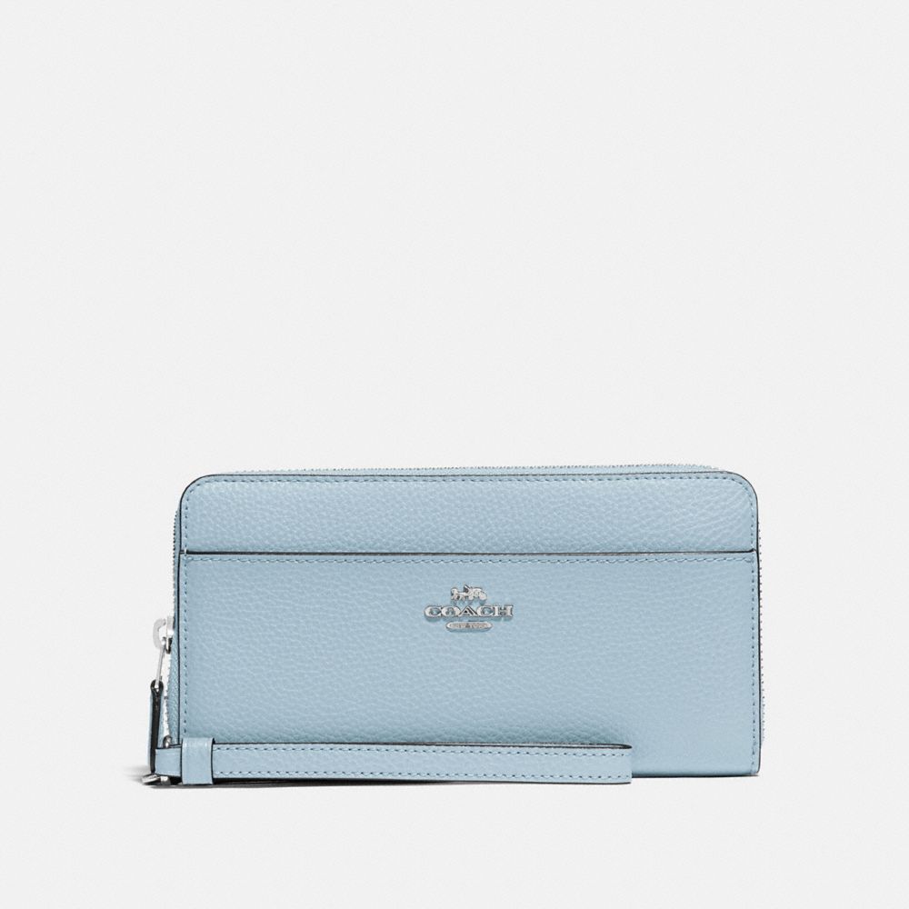 COACH F76517 ACCORDION ZIP WALLET SV/PALE BLUE