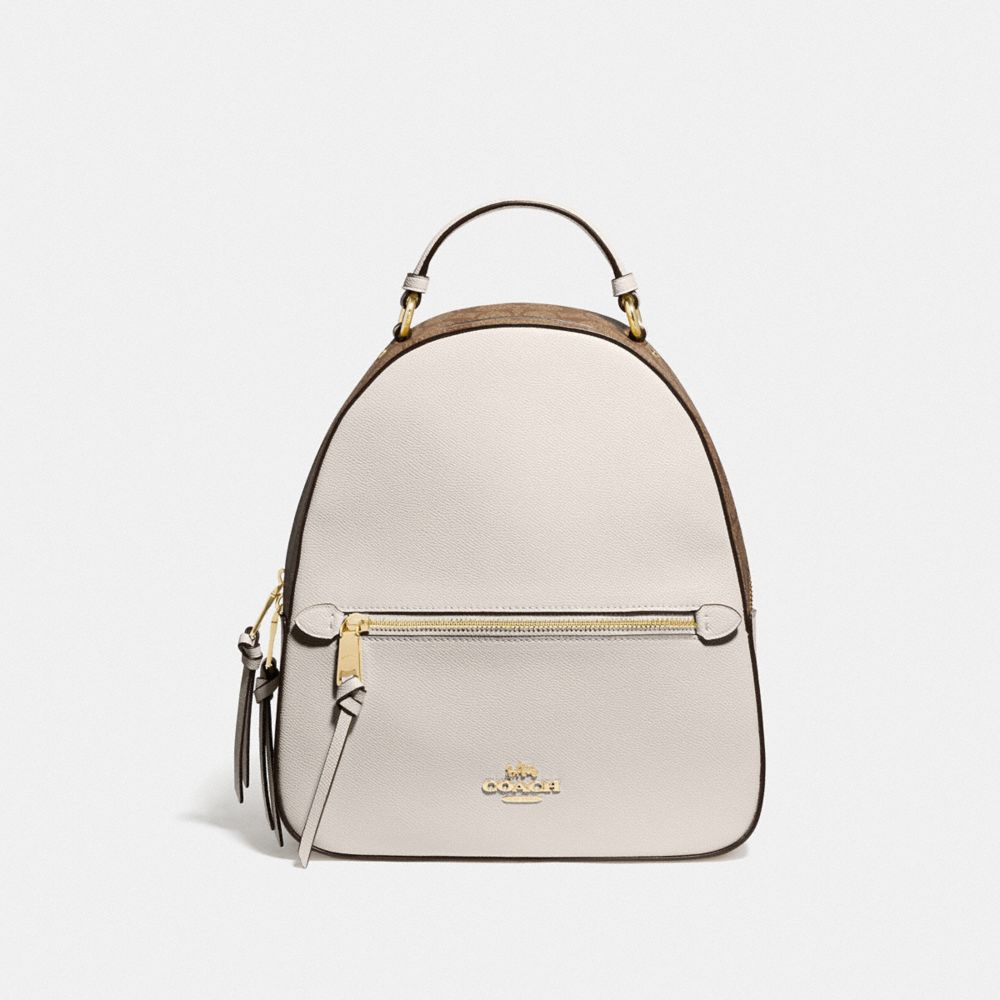 COACH F76622 - JORDYN BACKPACK WITH SIGNATURE CANVAS KHAKI/CHALK/GOLD