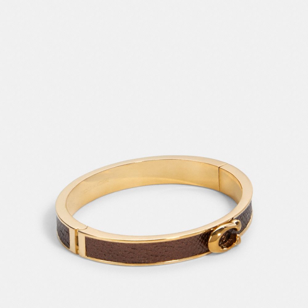 PUSH SIGNATURE HINGED BANGLE - F76634 - BRONZE/GOLD