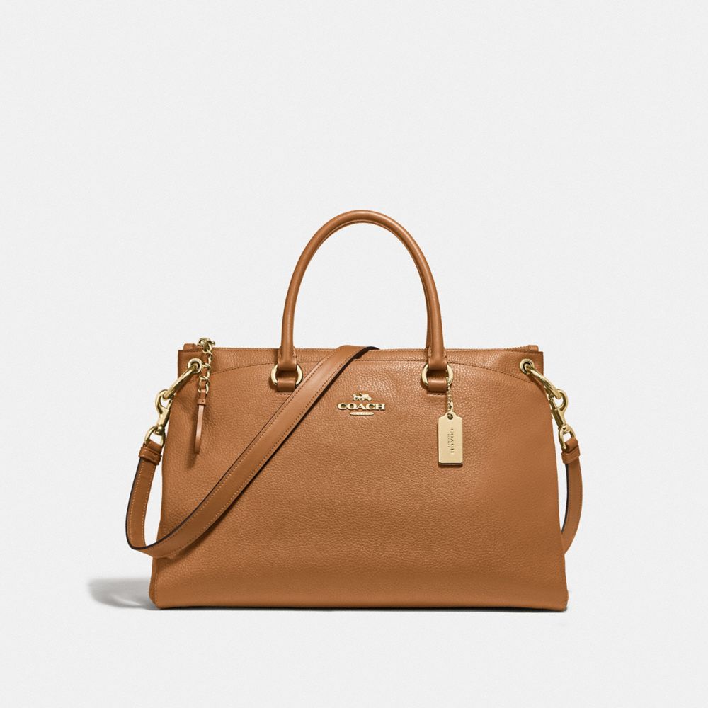 MIA SATCHEL - LIGHT SADDLE/GOLD - COACH F76640