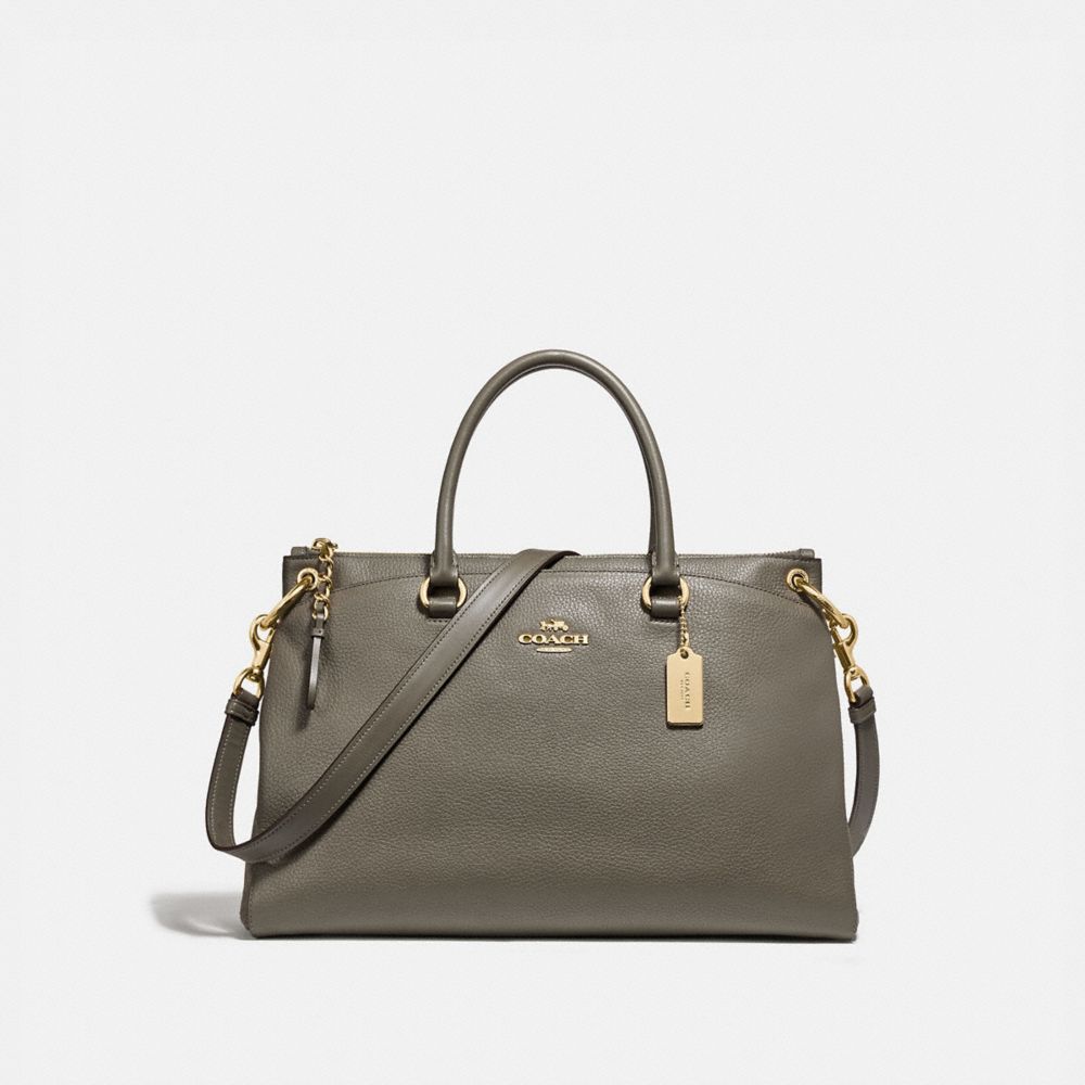 COACH MIA SATCHEL - MILITARY GREEN/GOLD - F76640