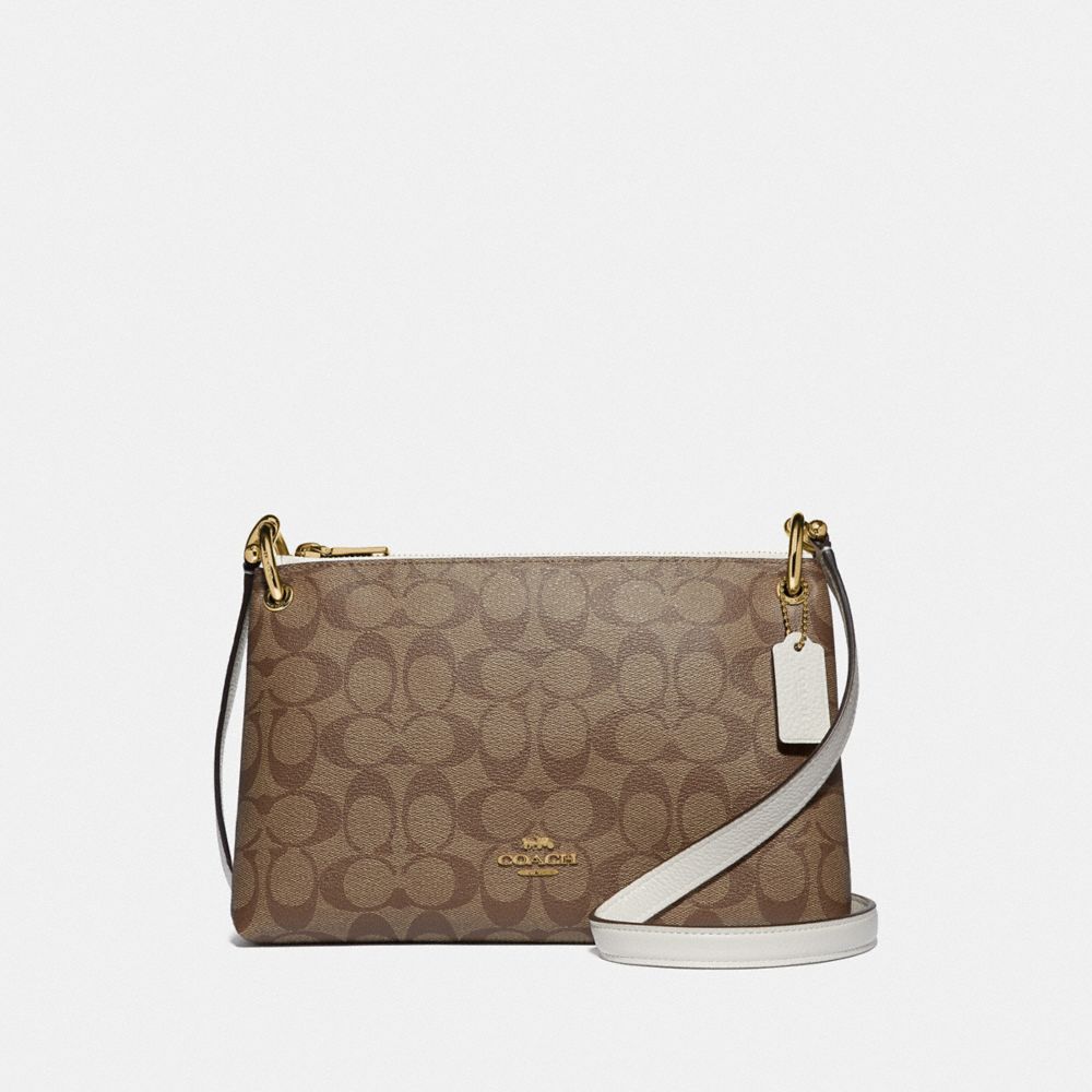 MIA CROSSBODY IN SIGNATURE CANVAS - KHAKI/CHALK/GOLD - COACH F76646