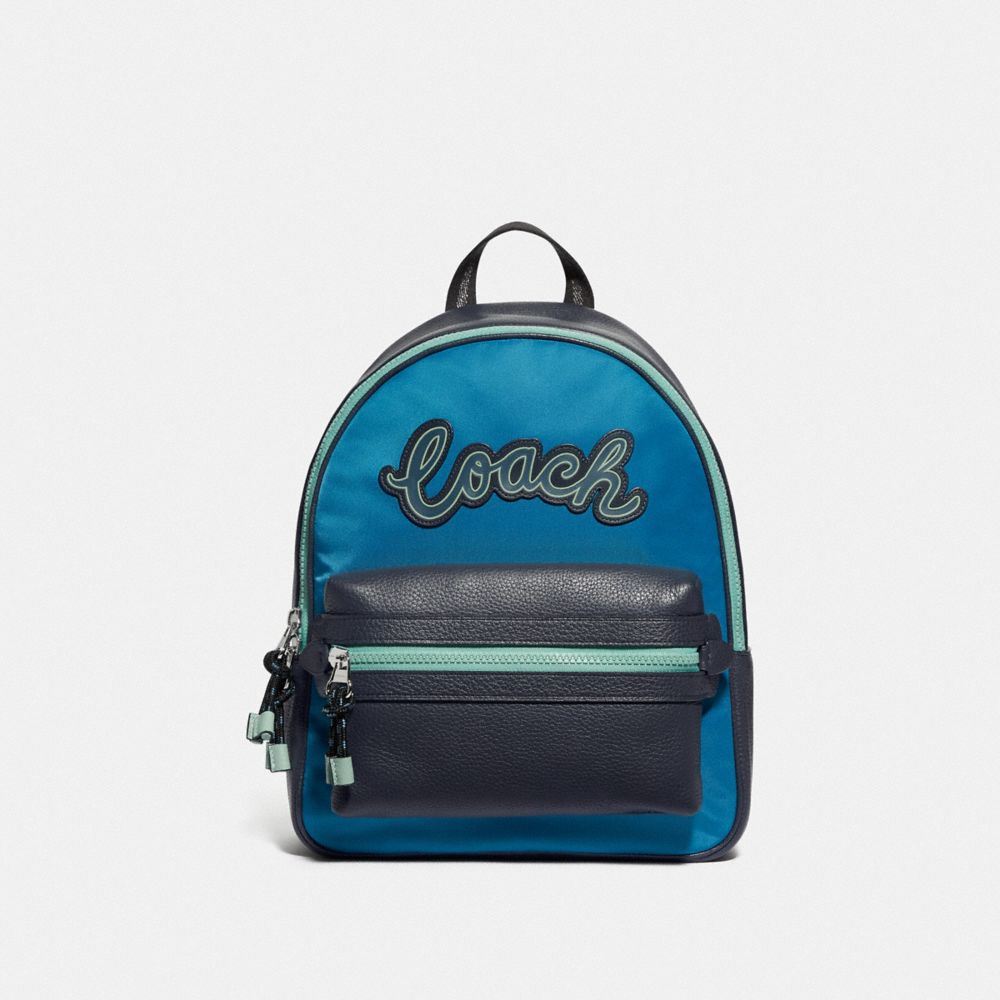 COACH VALE BACKPACK - CERULEAN MULTI/SILVER - F76647