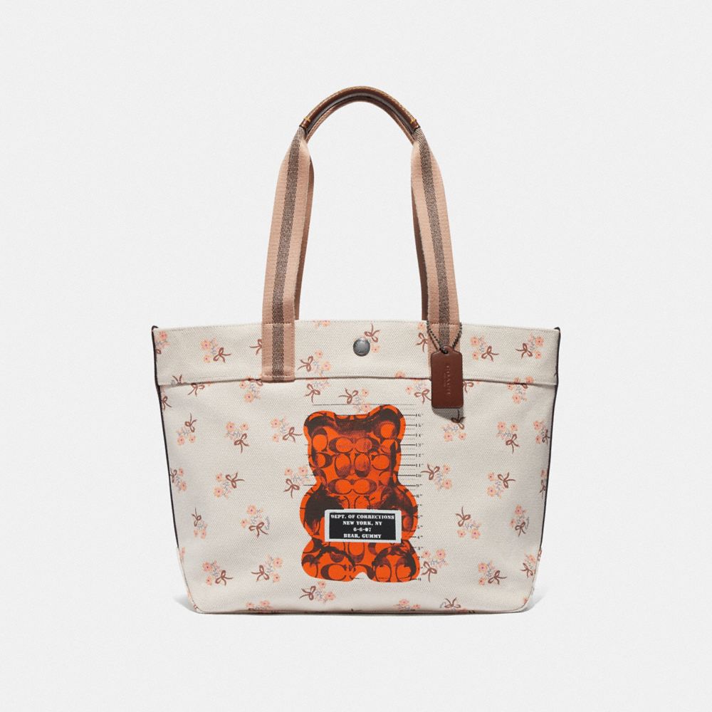 COACH F76650 Tote With Vandal Gummy CHALK MULTI/BLACK ANTIQUE NICKEL