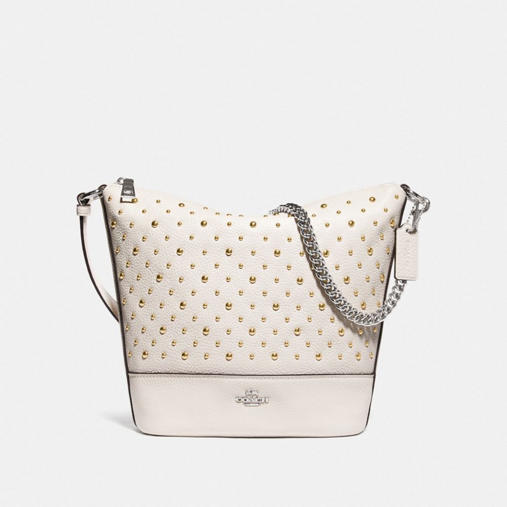 COACH F76671 Small Paxton Duffle With Rivets CHALK/SILVER