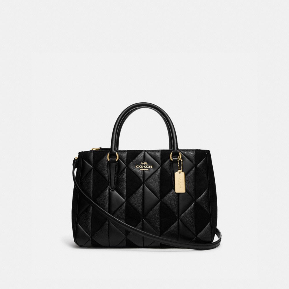 COACH F76679IMBLK - SURREY CARRYALL WITH PATCHWORK IM/BLACK