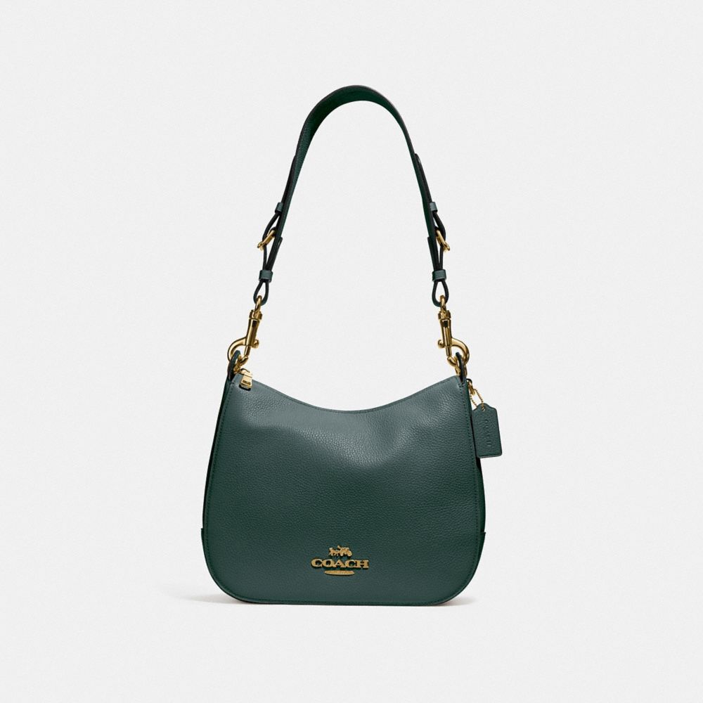 Coach F76695 Jes Green Hobo Shoulder Handbag Pebble Leather Bag Evergreen  $398 #Coach #ShoulderBag
