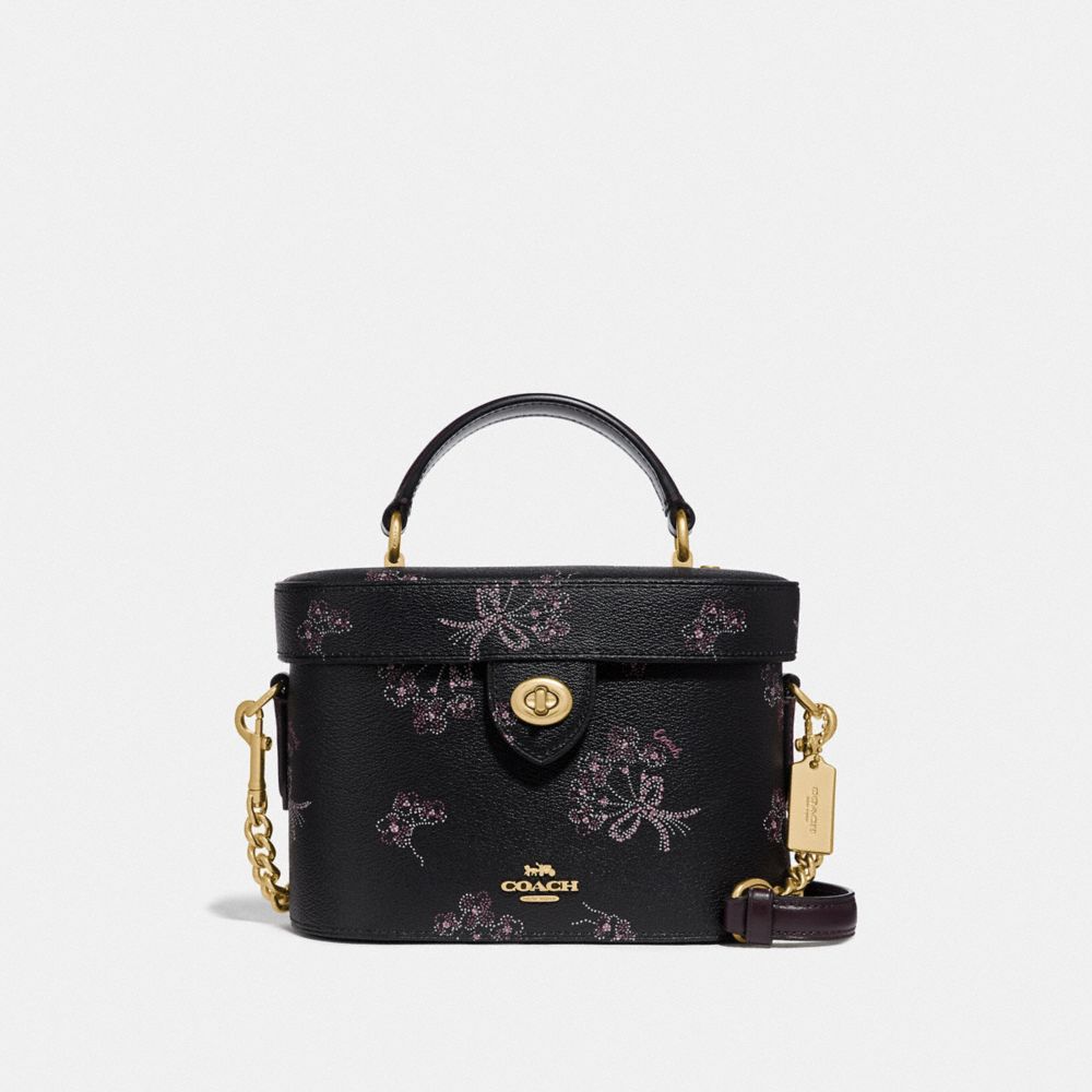 KAY CROSSBODY WITH RIBBON BOUQUET PRINT - F76713 - IM/BLACK PINK MULTI