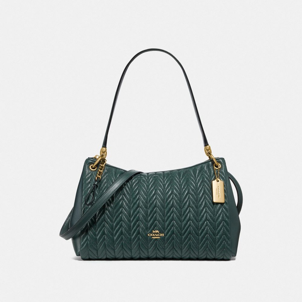 COACH F76721 Small Mia Shoulder Bag With Quilting IM/EVERGREEN