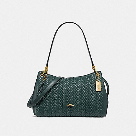 COACH SMALL MIA SHOULDER BAG WITH QUILTING - IM/EVERGREEN - F76721