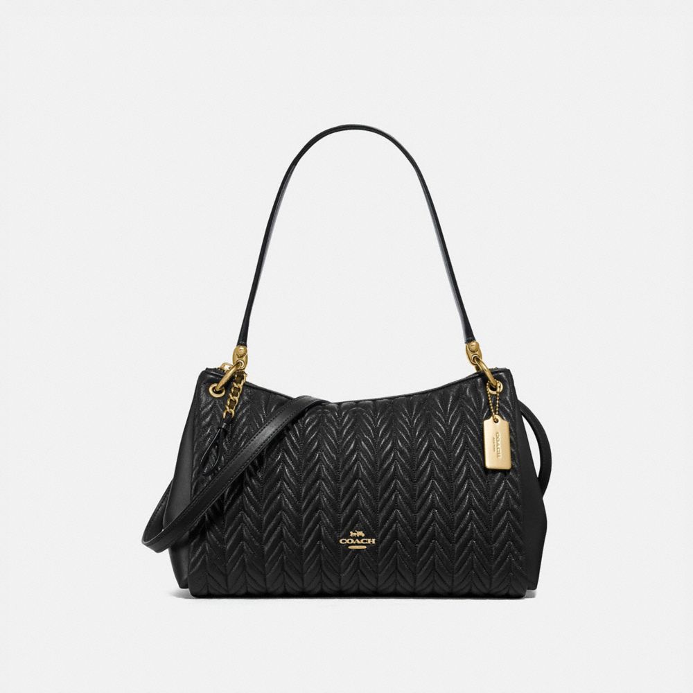 COACH F76721 Small Mia Shoulder Bag With Quilting IM/BLACK
