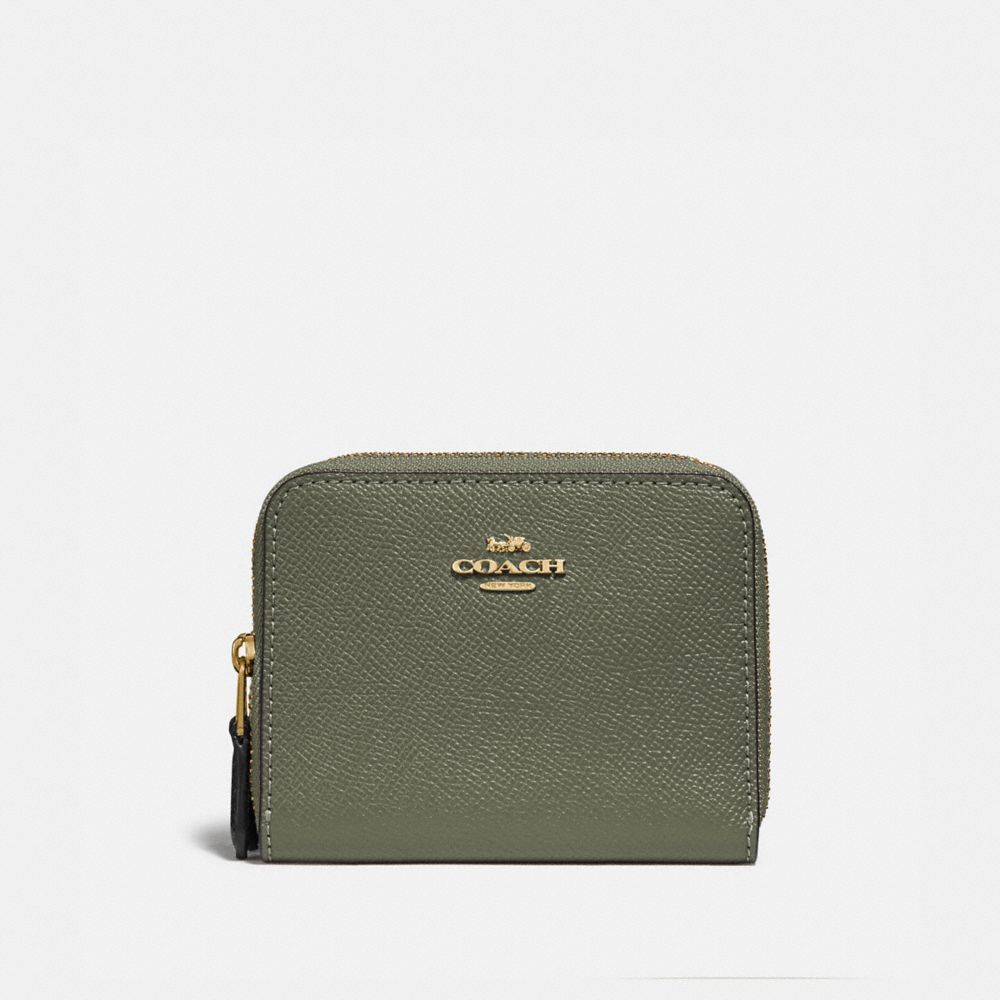 SMALL DOUBLE ZIP AROUND WALLET - MILITARY GREEN MUTLI/GOLD - COACH F76752