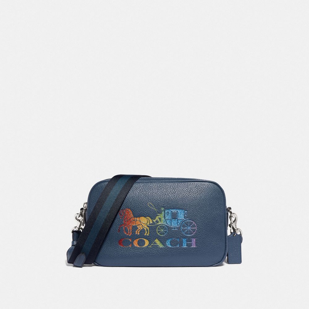 JES CROSSBODY WITH RAINBOW HORSE AND CARRIAGE - DENIM/MULTI/SILVER - COACH F76767