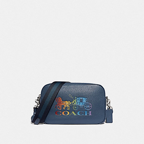 COACH F76767 JES CROSSBODY WITH RAINBOW HORSE AND CARRIAGE DENIM/MULTI/SILVER
