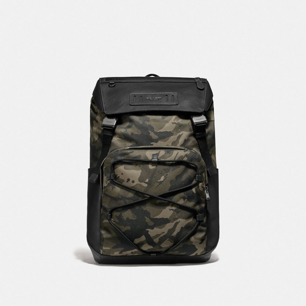 COACH F76786 Terrain Backpack With Camo Print GREEN/BLACK ANTIQUE NICKEL