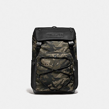 COACH F76786 TERRAIN BACKPACK WITH CAMO PRINT GREEN/BLACK-ANTIQUE-NICKEL