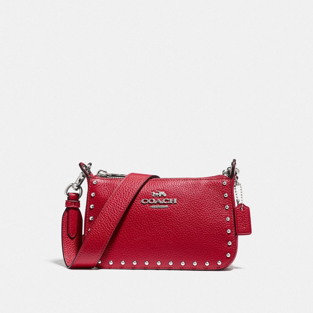 COACH JES CROSSBODY WITH RIVETS - SV/BRIGHT CARDINAL - F76788SVP4Z