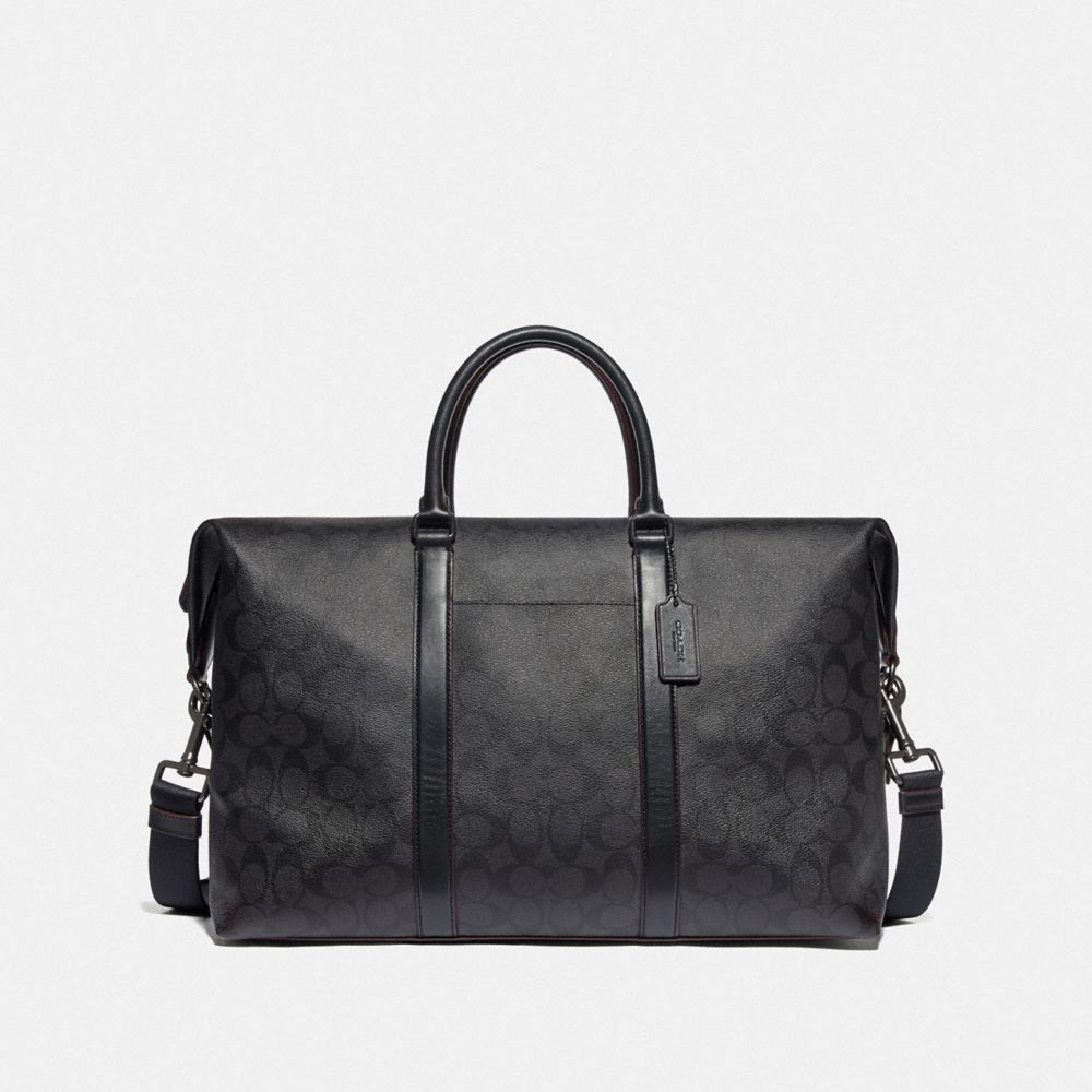 TREKKER BAG IN SIGNATURE CANVAS - BLACK/BLACK/OXBLOOD/BLACK COPPER FINISH - COACH F76811