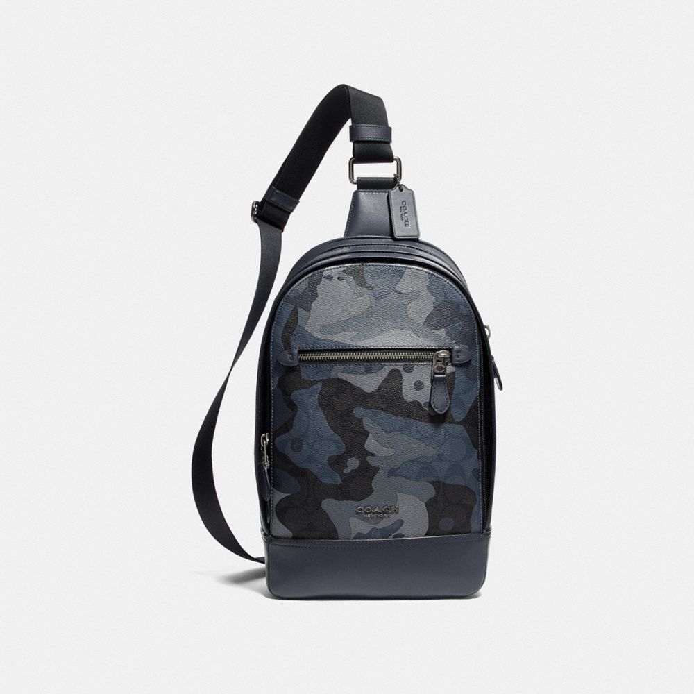 GRAHAM PACK IN SIGNATURE CANVAS WITH CAMO PRINT - BLUE MULTI/BLACK ANTIQUE NICKEL - COACH F76843