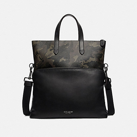 COACH F76847 GRAHAM TOTE WITH CAMO PRINT GREEN/BLACK ANTIQUE NICKEL