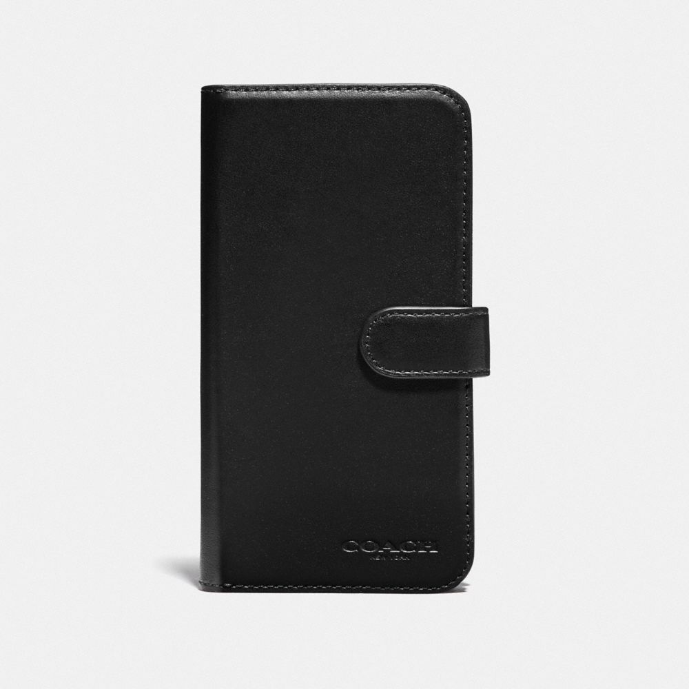 COACH F76848 Iphone X/xs Folio BLACK/BLACK ANTIQUE NICKEL